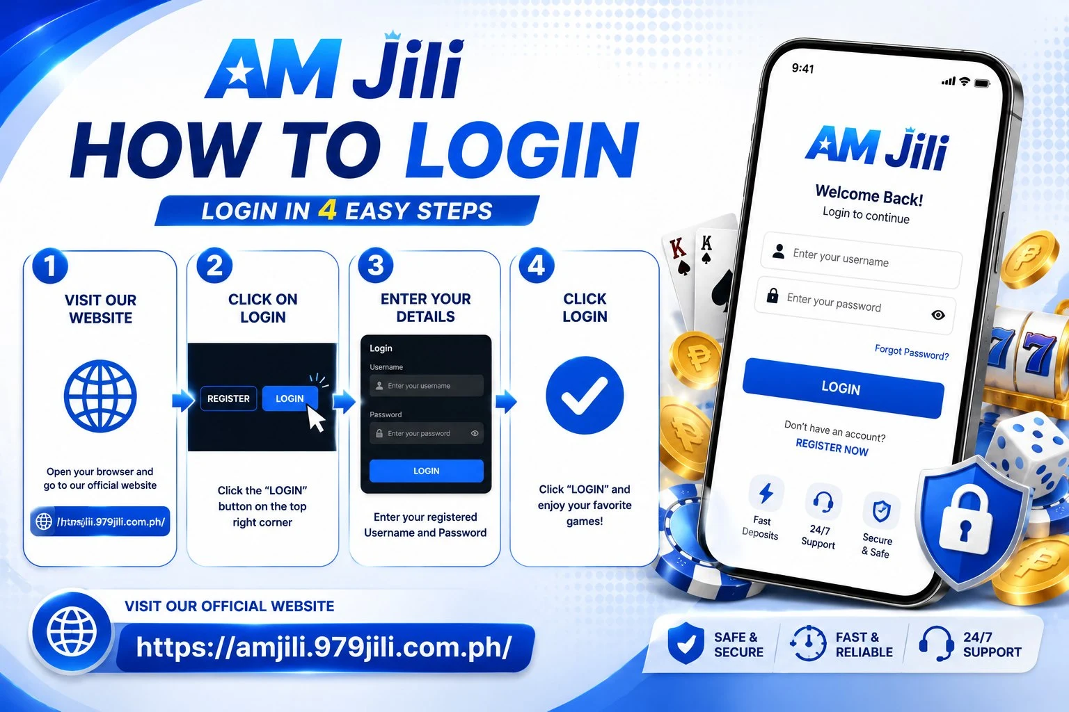 Jili Park login screen for Filipino players to access their account